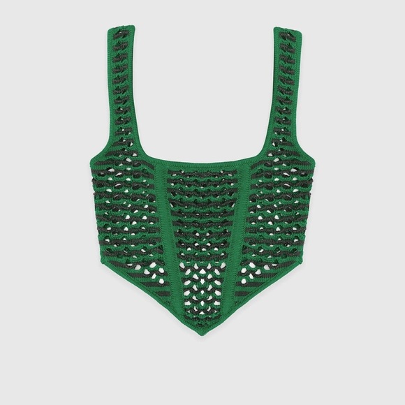 NWT🏷 Crochet Corset Top - Green 💚🌳 - Picture 1 of 12